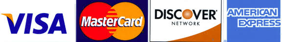 We accept Visa, Mastercard, AMEX