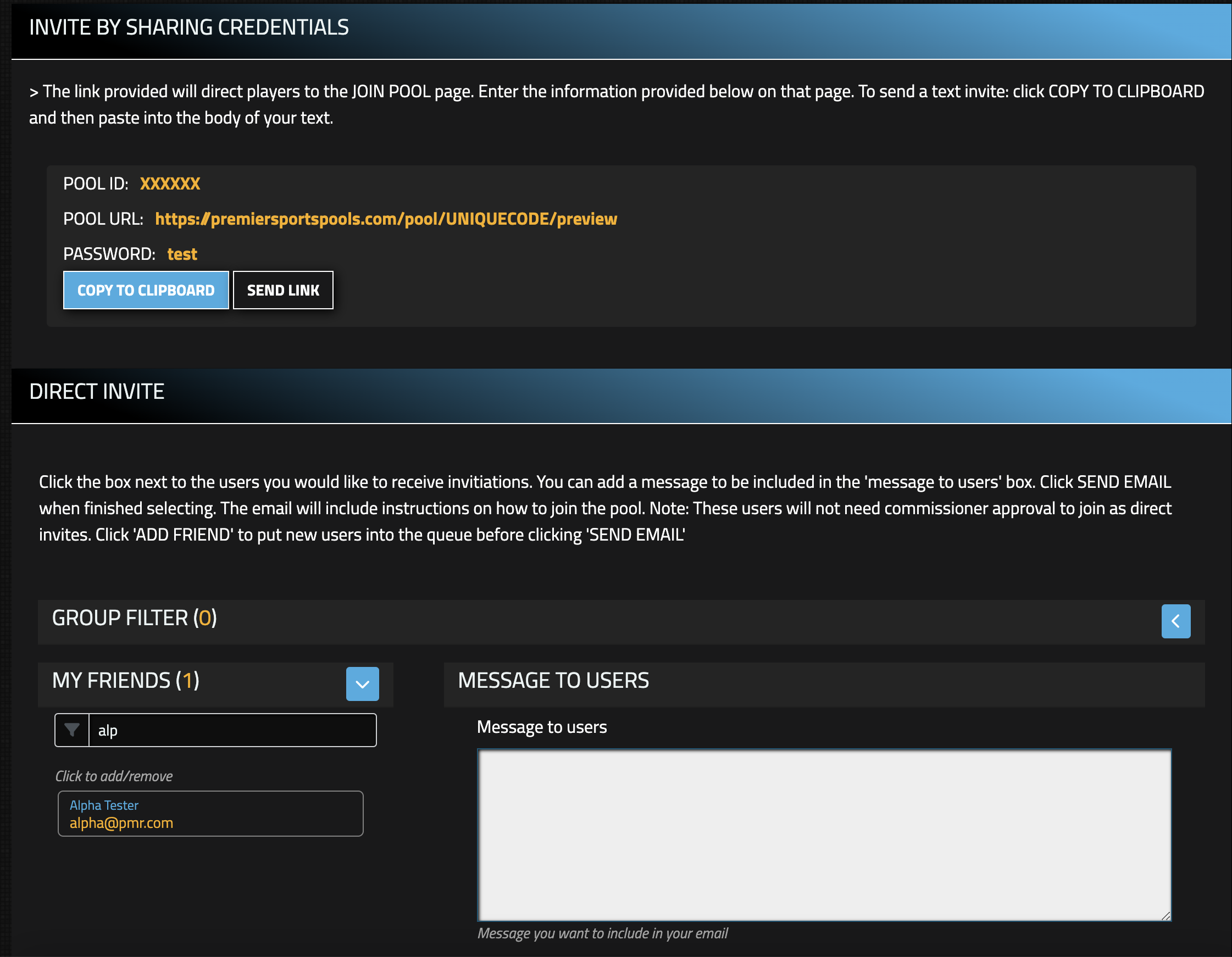 Invite Players to Join